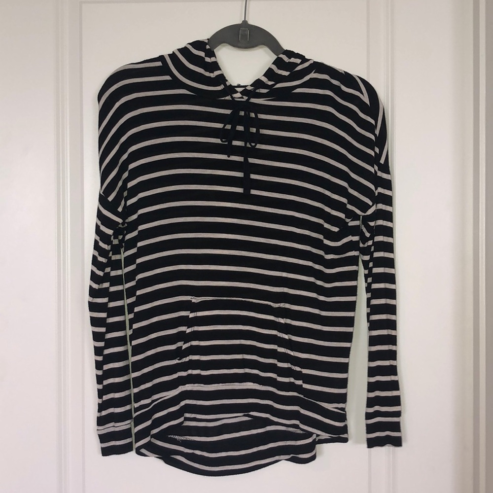 Black & White Striped Hoodie